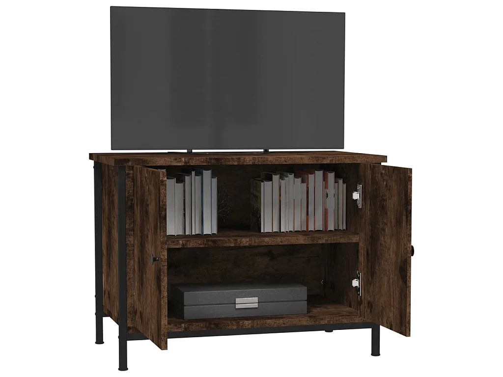 Móvel tv com portas carvalho sonoma 60x35x45cm madeira engenharia