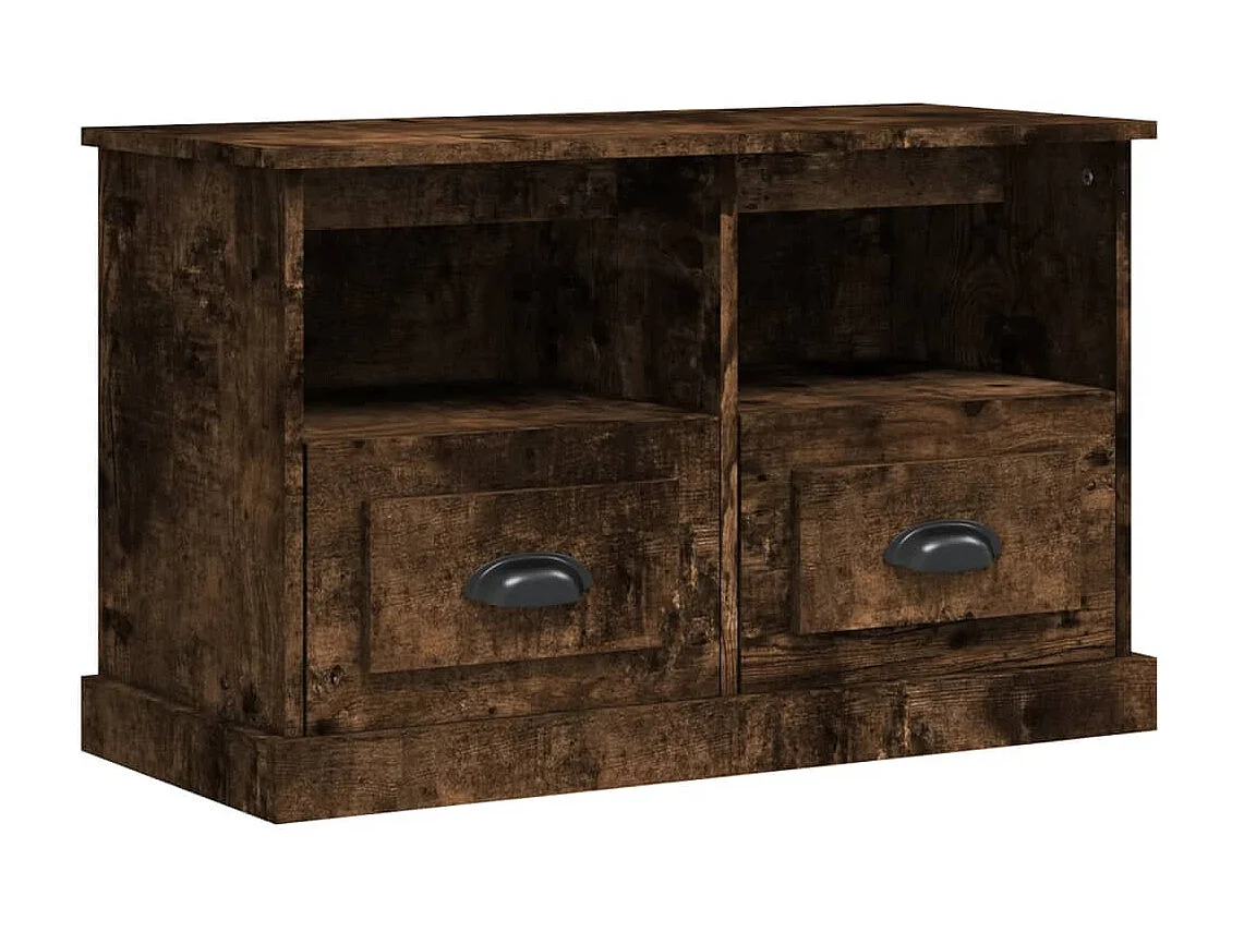 Mueble TV roble ahumado 80x35x50 cm madera contrachapada