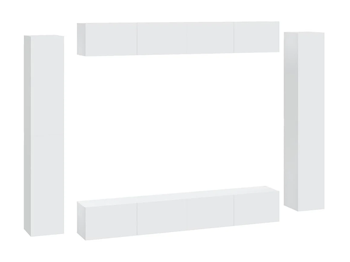 8-delige tv-meubelset wit parket