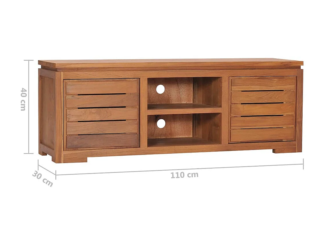 Mobile TV 110x30x40 cm Legno massello di teak
