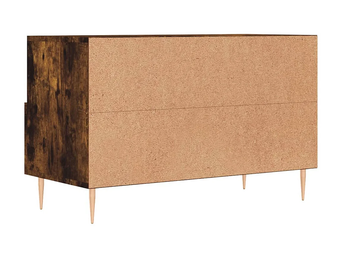 Meuble TV Chêne fumé 80x36x50 cm Bois d'ingénierie