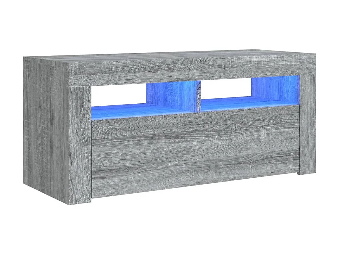 Meuble TV avec lumières LED Sonoma gris 90x35x40 cm