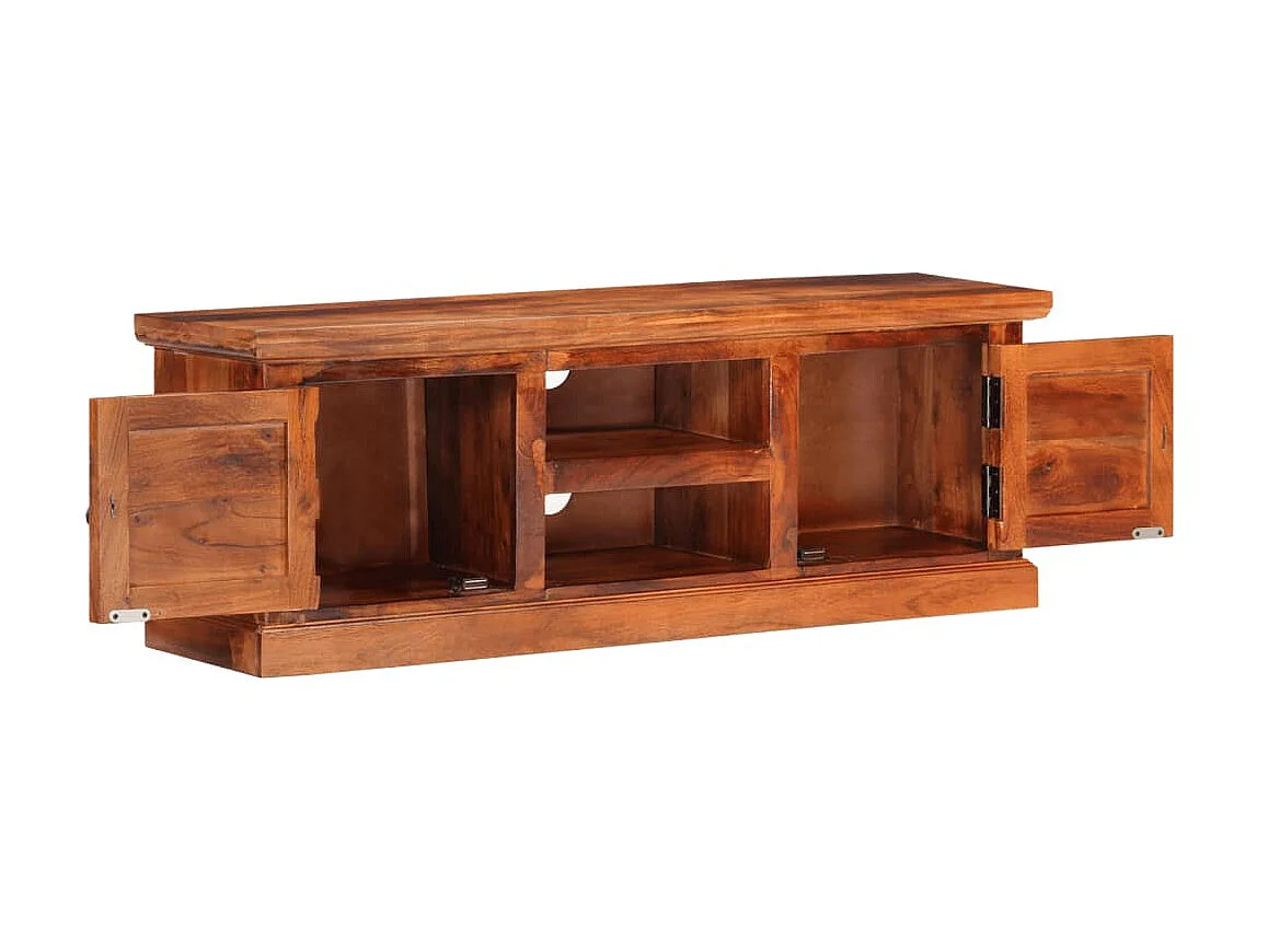 Mobile TV con ante 112x30x40 cm in legno massello di acacia