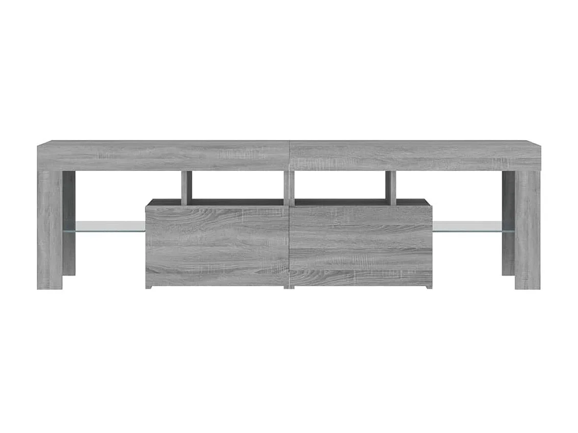 Meuble TV avec lumières LED Sonoma gris 140x36,5x40 cm