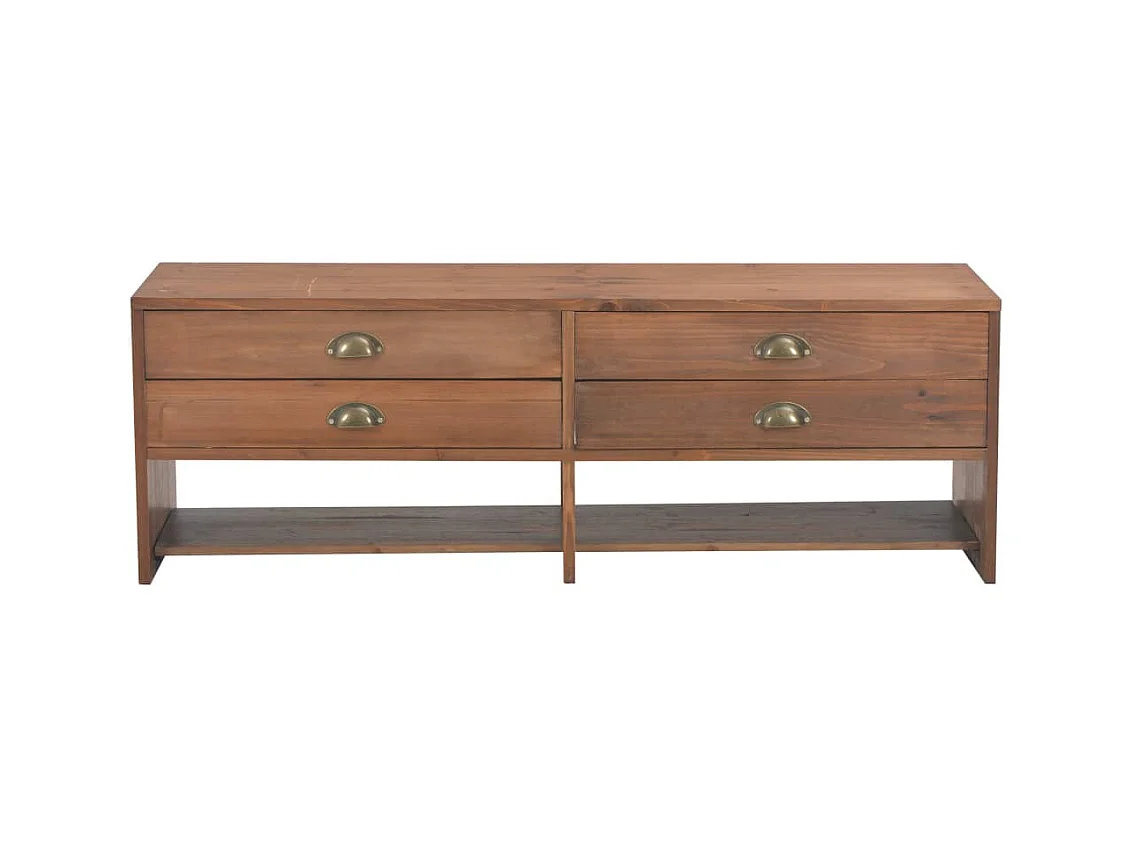 TV-meubel met 4 lades 120x30x40 cm Massief dennenhout