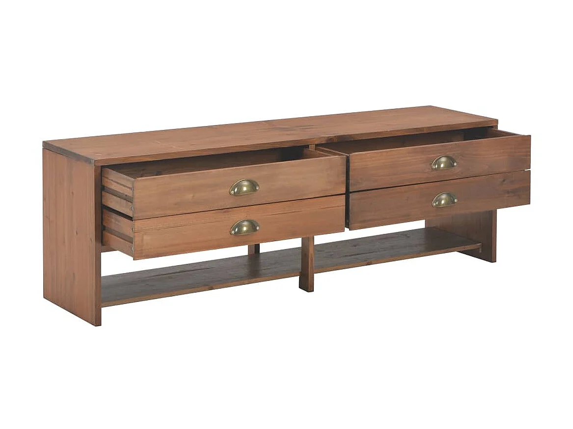 Meuble TV avec 4 tiroirs 120x30x40 cm Bois massif de sapin