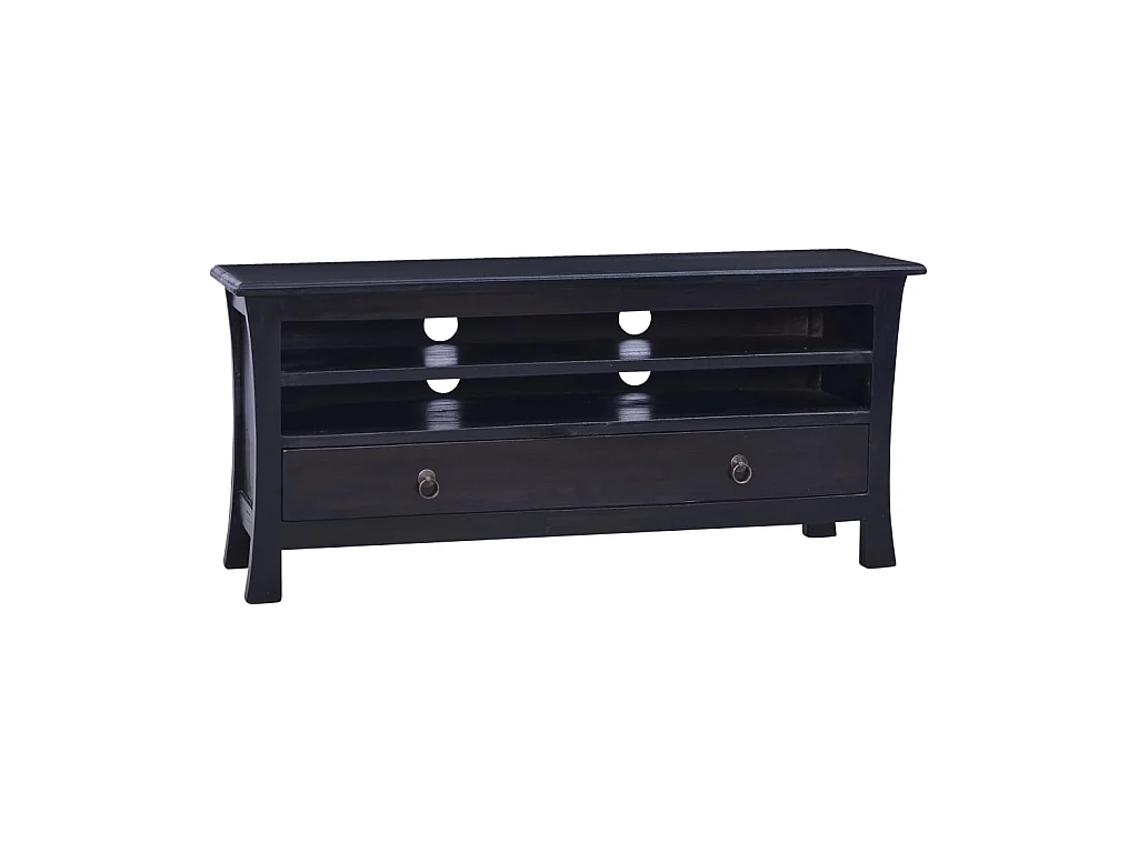 Koffie TV-meubel licht zwart 100x30x45 cm Massief mahoniehout
