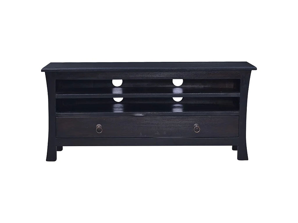 Mobile TV caffè nero chiaro 100x30x45 cm Legno massello di mogano