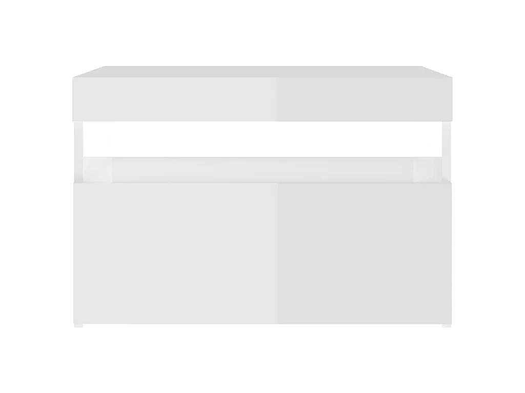 Móveis de TV com luzes LED 2 unidades branco brilhante 60x35x40 cm