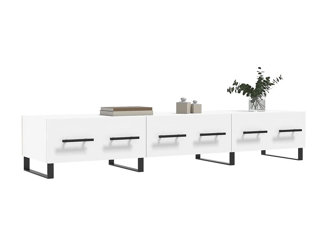 Meuble TV blanc 150x36x30 cm bois d'ingénierie