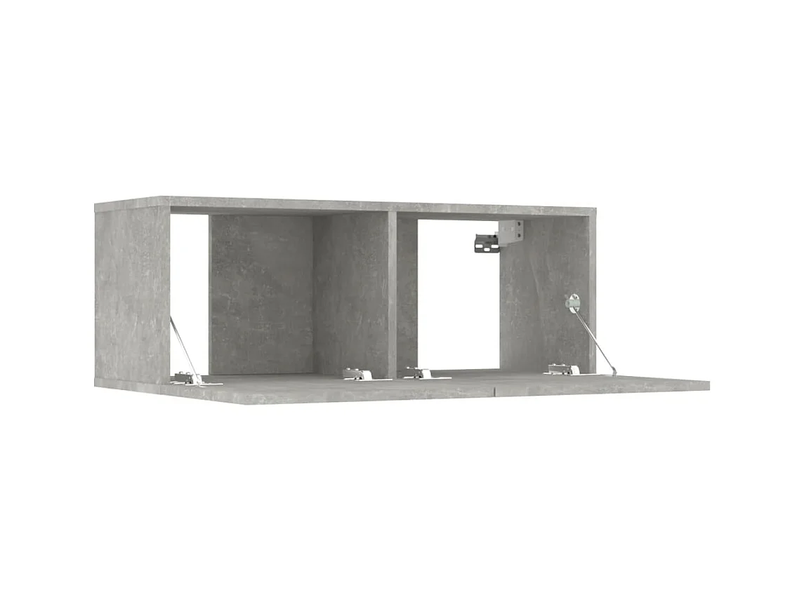 Mueble TV 4 piezas Gris hormigón 80x30x30 cm Madera contrachapada