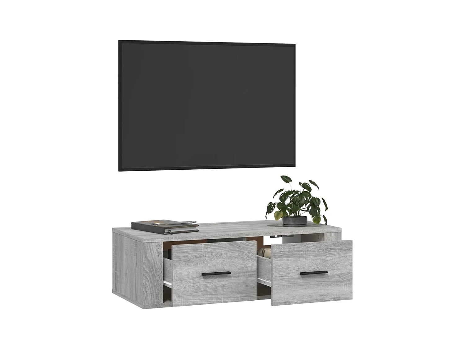 Armoire TV suspendue Sonoma gris 80x36x25 cm Bois d'ingénierie