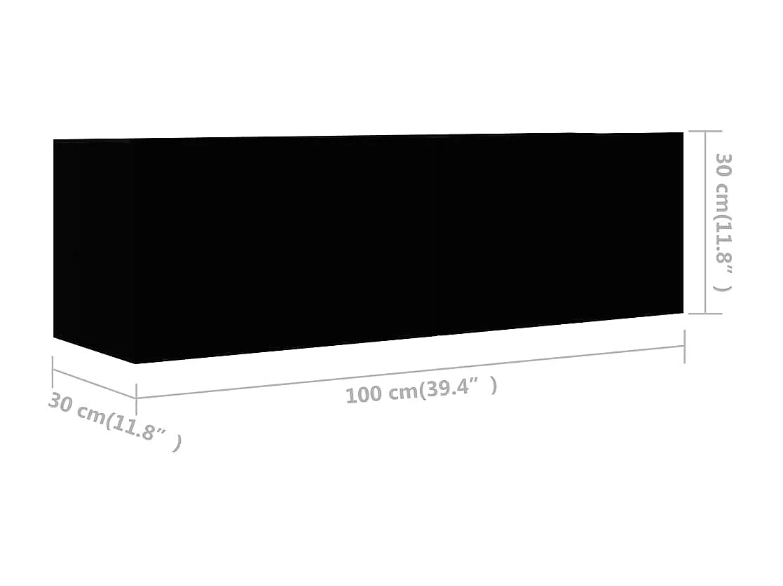 TV-Schrank-Set, 4-teilig, schwarze Spanplatte