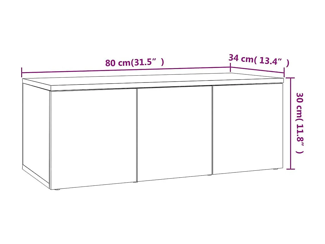 Móvel TV Sonoma carvalho 80x34x30 cm Aglomerado