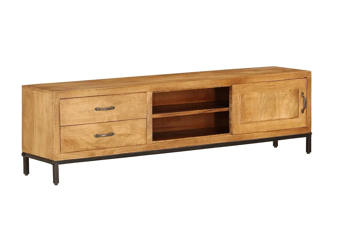 Meuble TV Bois de manguier massif 140 x 30 x 40 cm