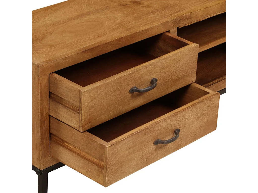 Meuble TV Bois de manguier massif 140 x 30 x 40 cm