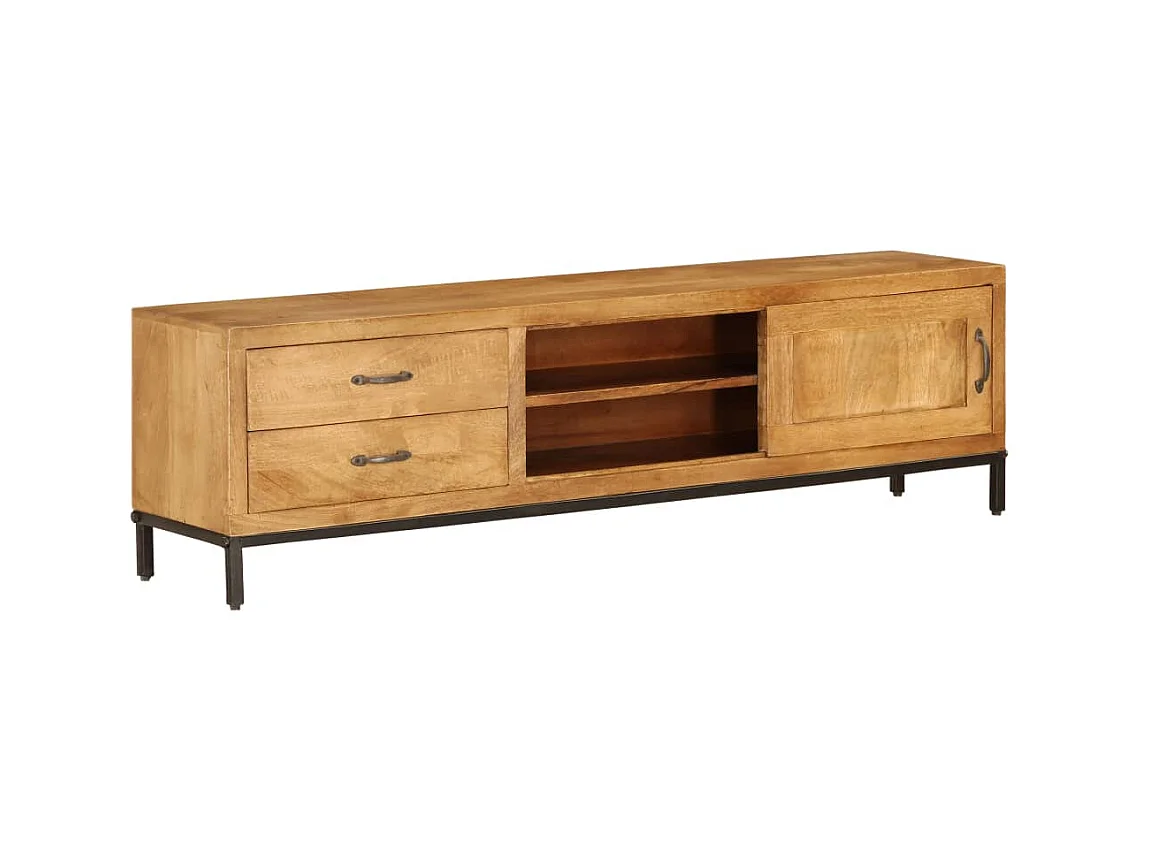 Meuble TV Bois de manguier massif 140 x 30 x 40 cm