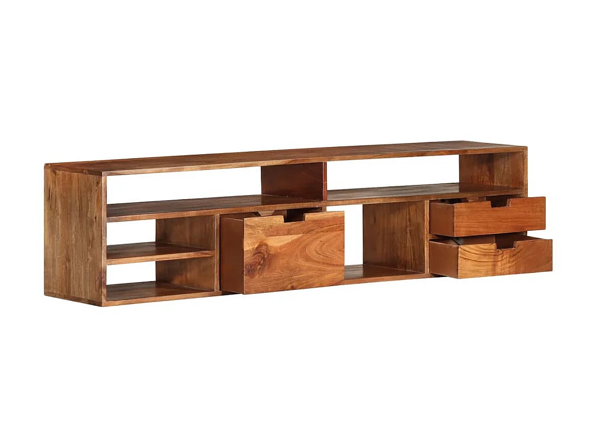 Meuble TV 140x30x35 cm Bois d'acacia massif