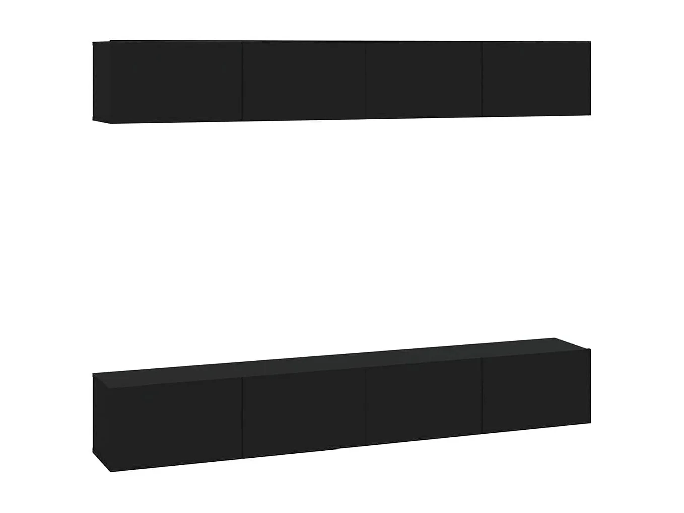 Meubles TV muraux 4 pcs Noir 100x30x30 cm