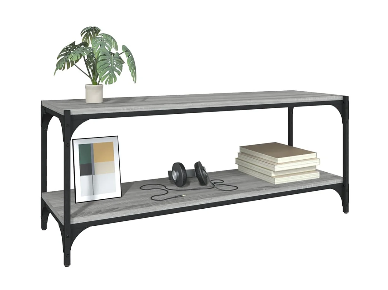Meuble TV Sonoma gris 100x33x41 cm Bois d'ingénierie et acier