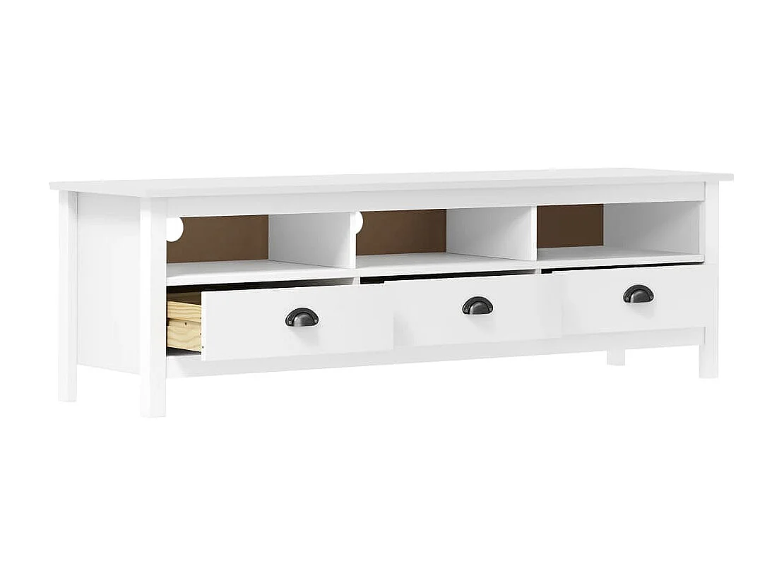 Mueble TV Hill Range Blanco 158x40x47 cm Madera maciza de pino