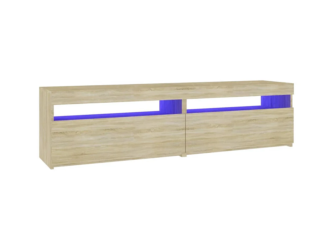 TV-kasten 2 stuks met LED-verlichting Sonoma eiken 75x35x40 cm
