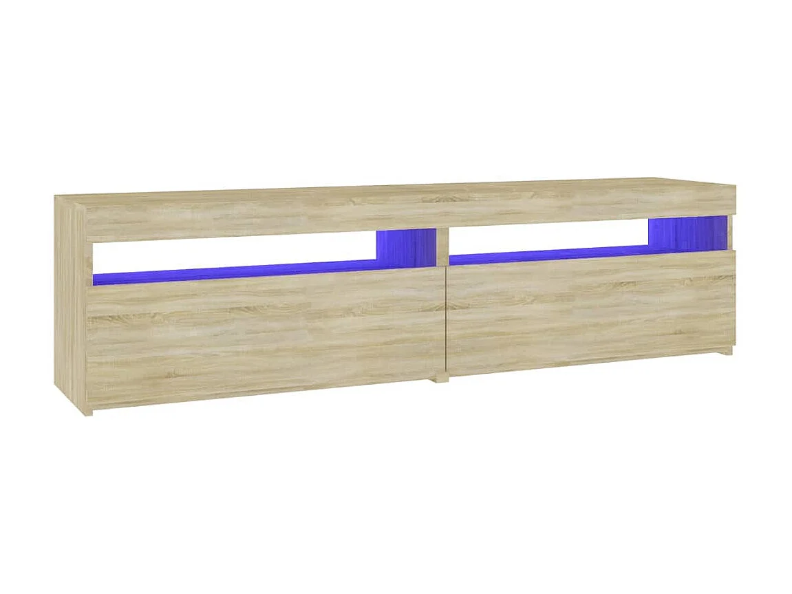 TV-kasten 2 stuks met LED-verlichting Sonoma eiken 75x35x40 cm