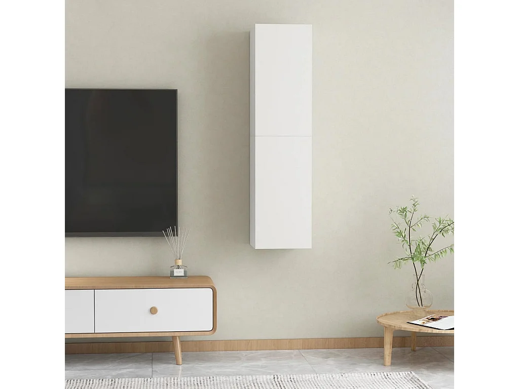 Mobile TV 2 pz Bianco 30,5x30x60 cm Truciolato