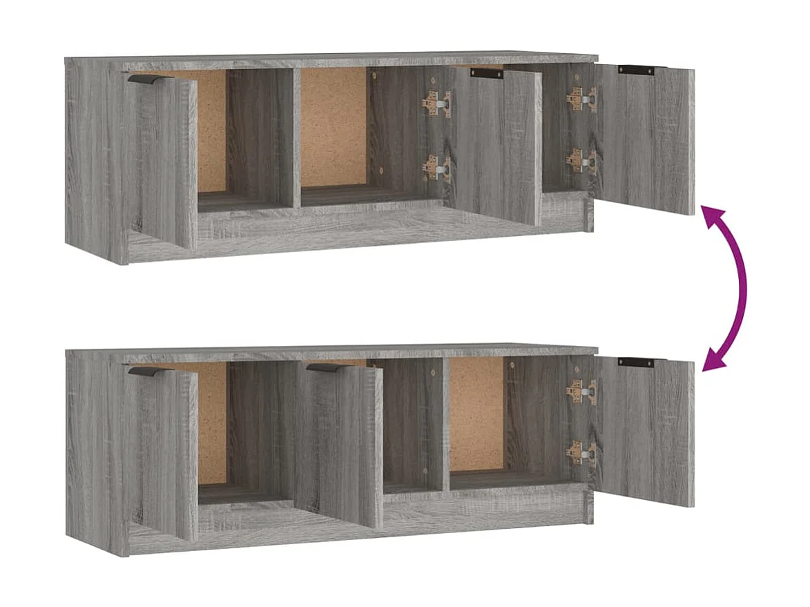 Mueble TV Sonoma gris 102x35x36,5 cm Madera contrachapada
