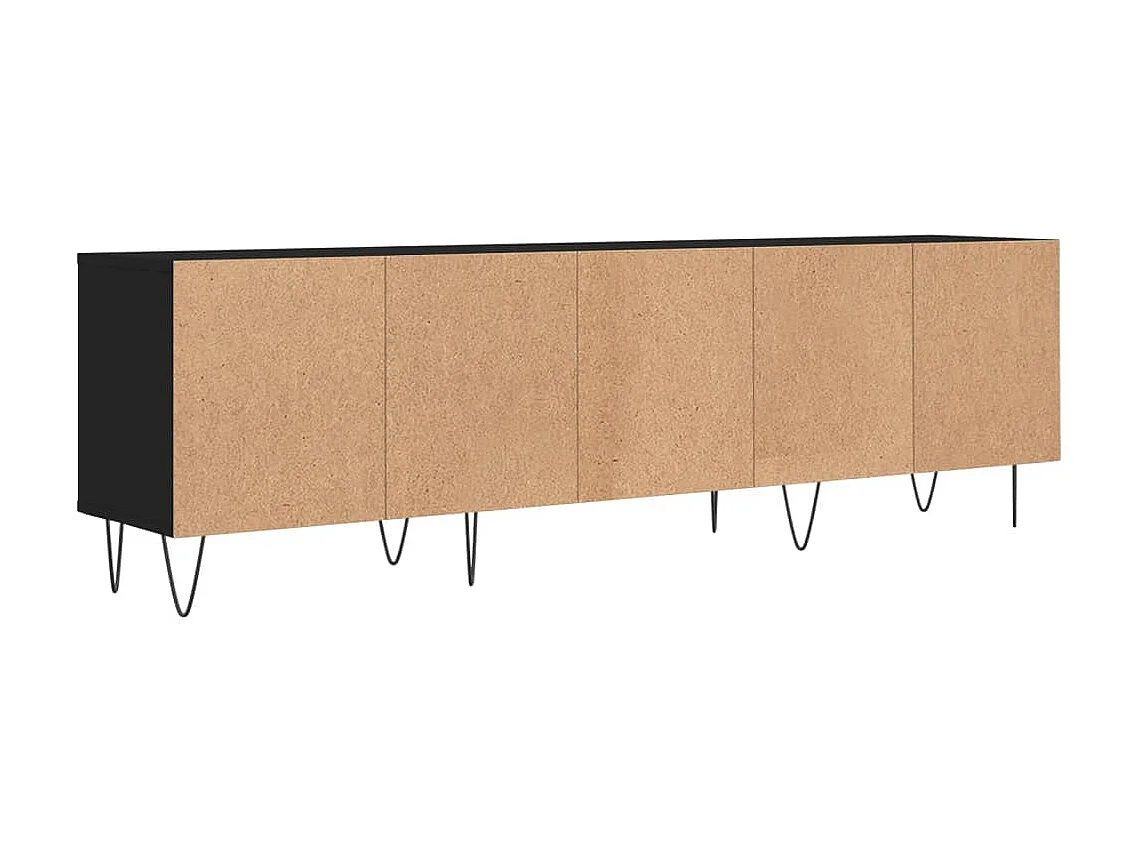 Mueble TV negro 150x30x44,5 cm de madera contrachapada
