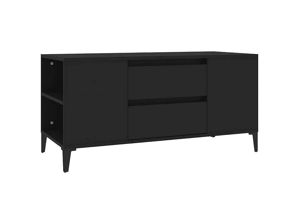 Meuble TV Noir 102x44,5x50 cm Bois d'ingénierie