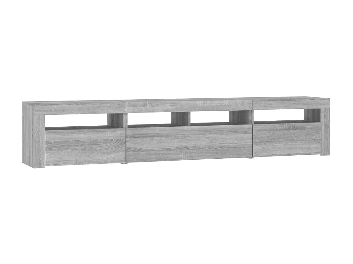 Mueble TV con luces LED Sonoma gris 210x35x40 cm