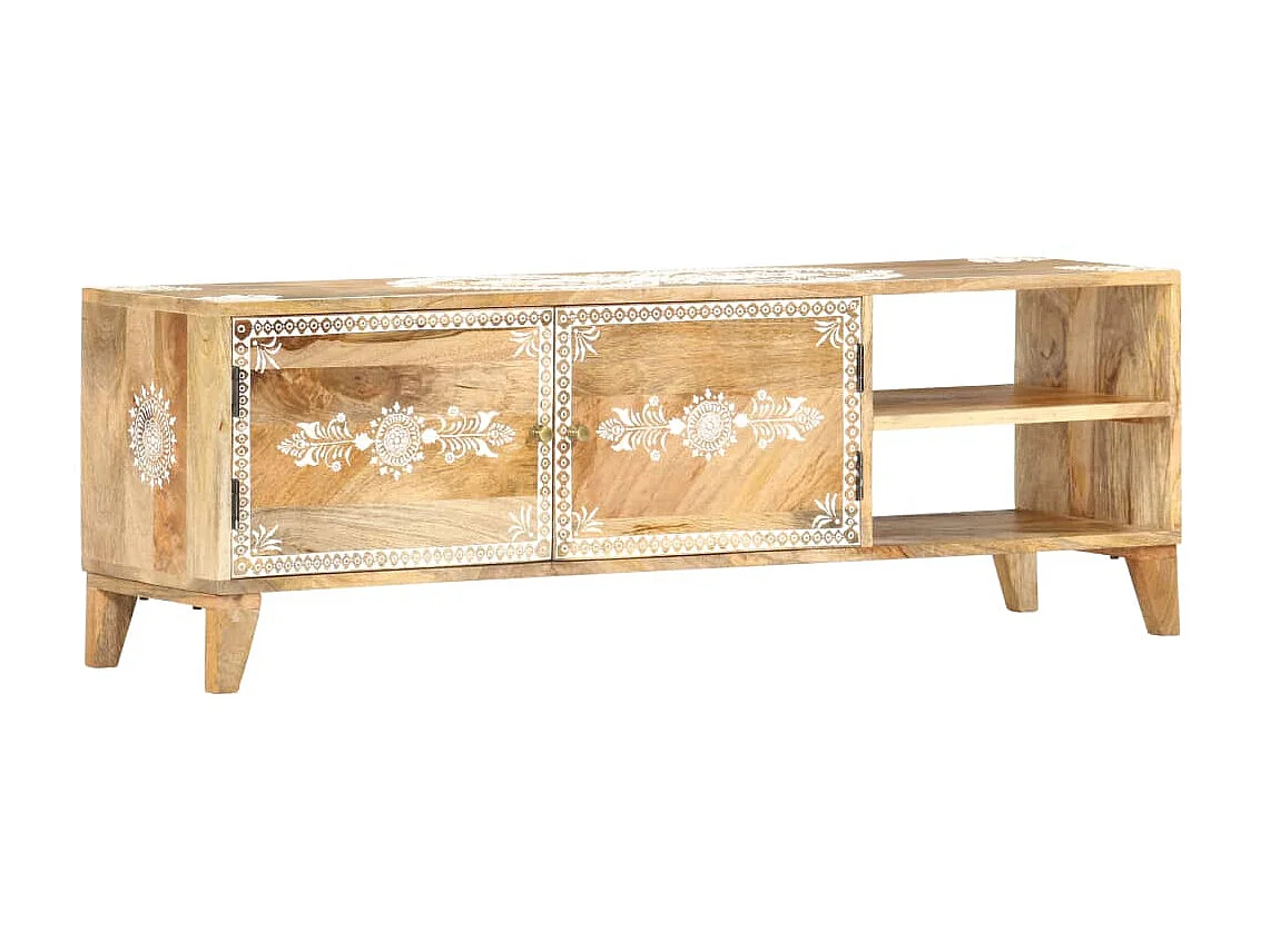 Meuble TV 120x30x40 cm Bois massif de manguier