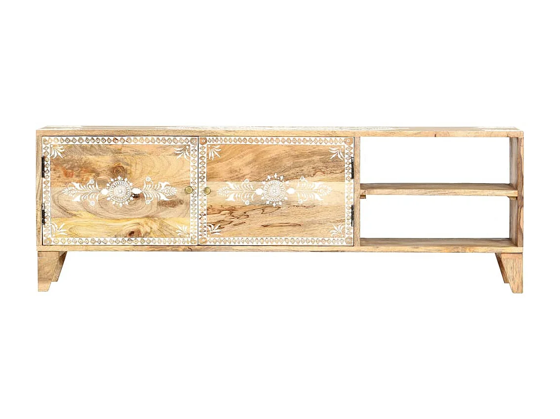 Meuble TV 120x30x40 cm Bois massif de manguier