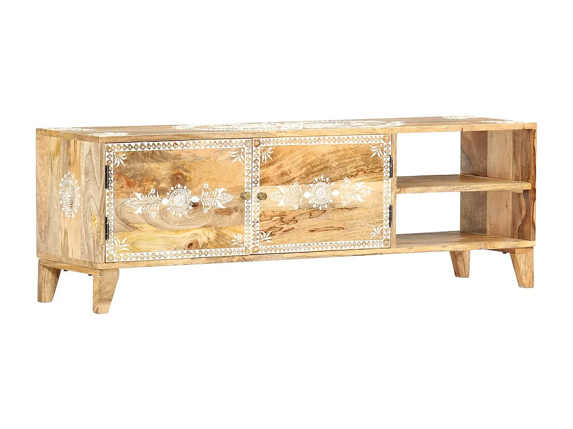 Meuble TV 120x30x40 cm Bois massif de manguier