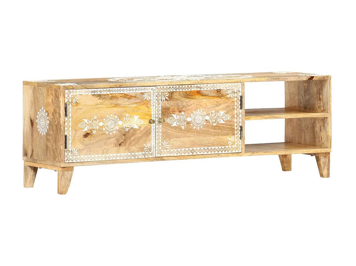 Meuble TV 120x30x40 cm Bois massif de manguier