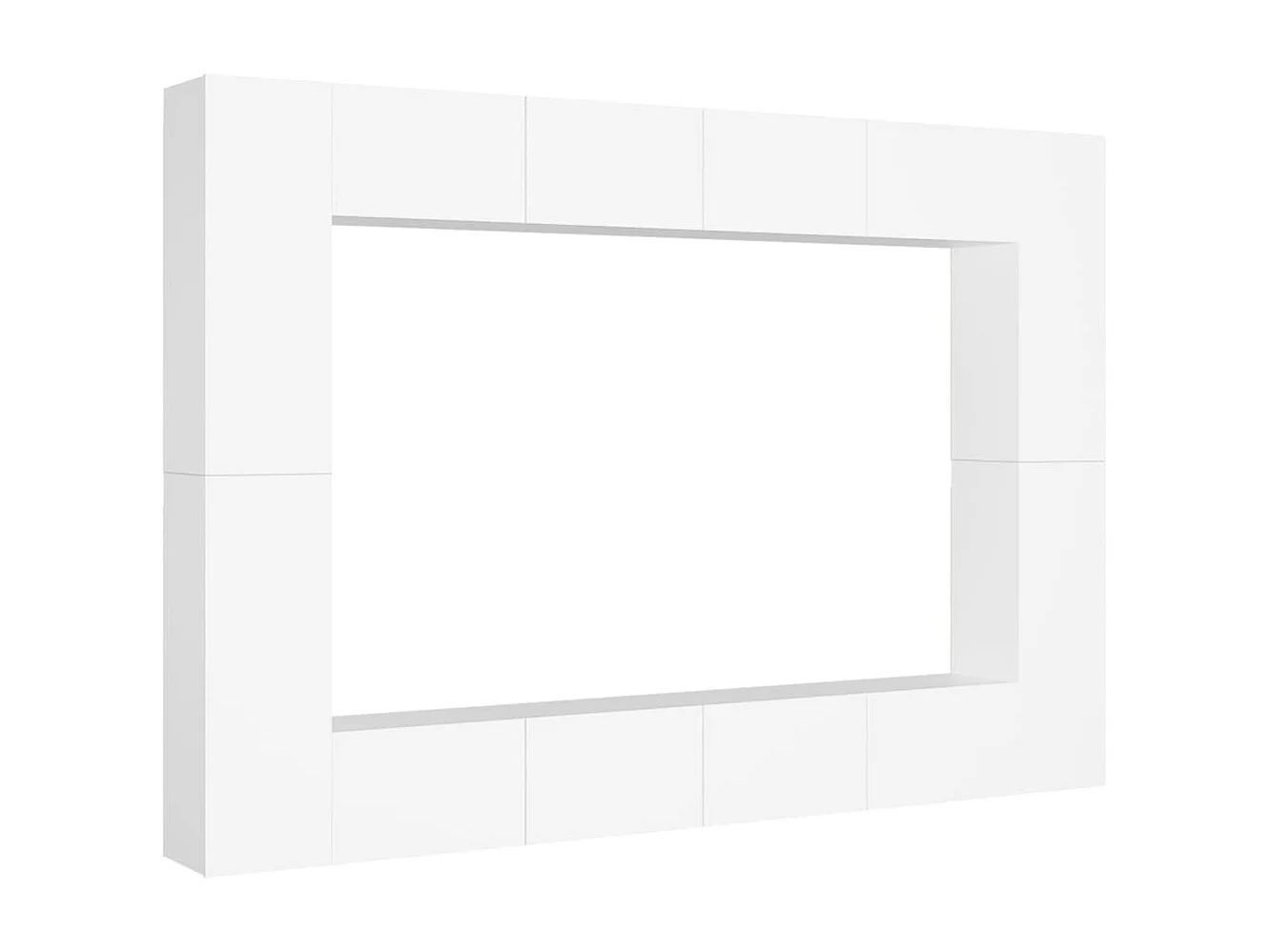 Set mobili TV 8 pezzi in truciolare bianco