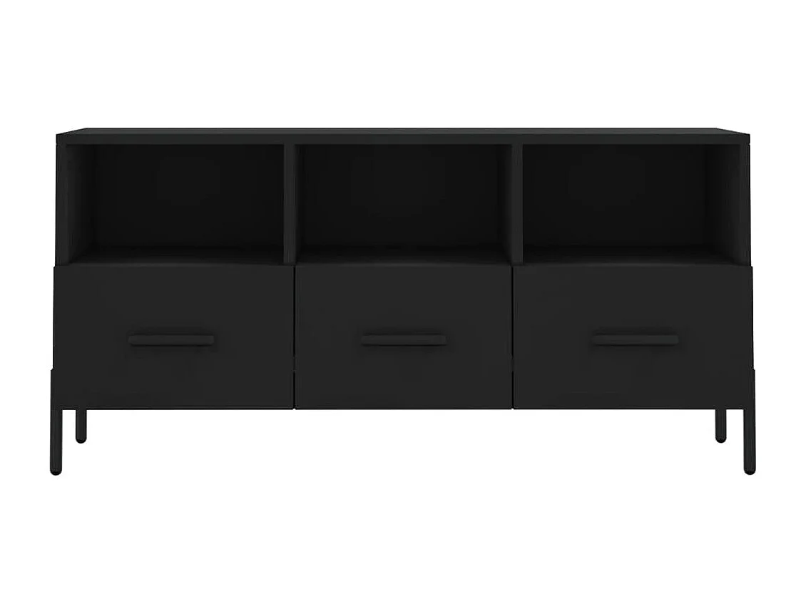 Meuble TV noir 102x36x50 cm bois d'ingénierie