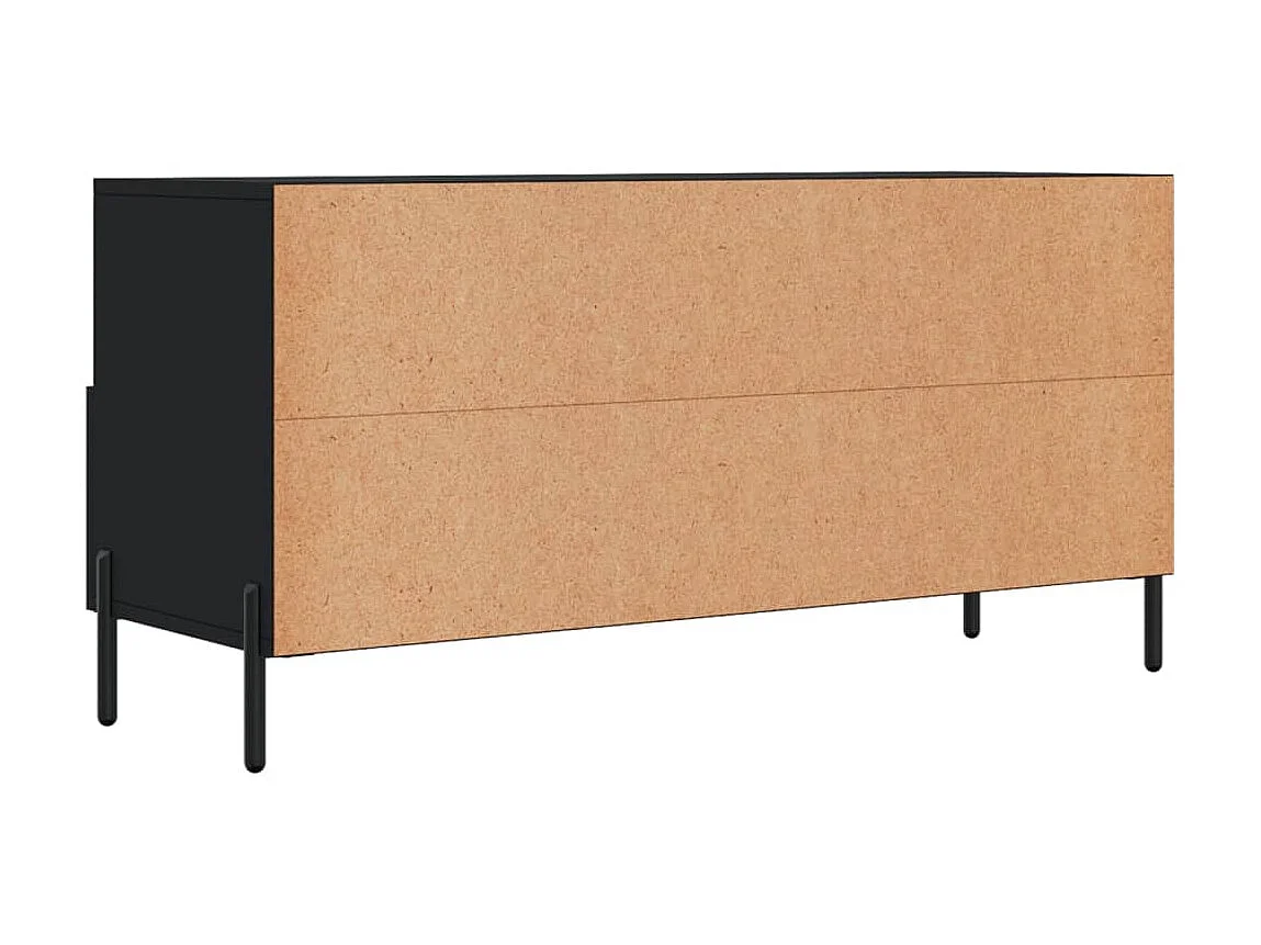 Meuble TV noir 102x36x50 cm bois d'ingénierie