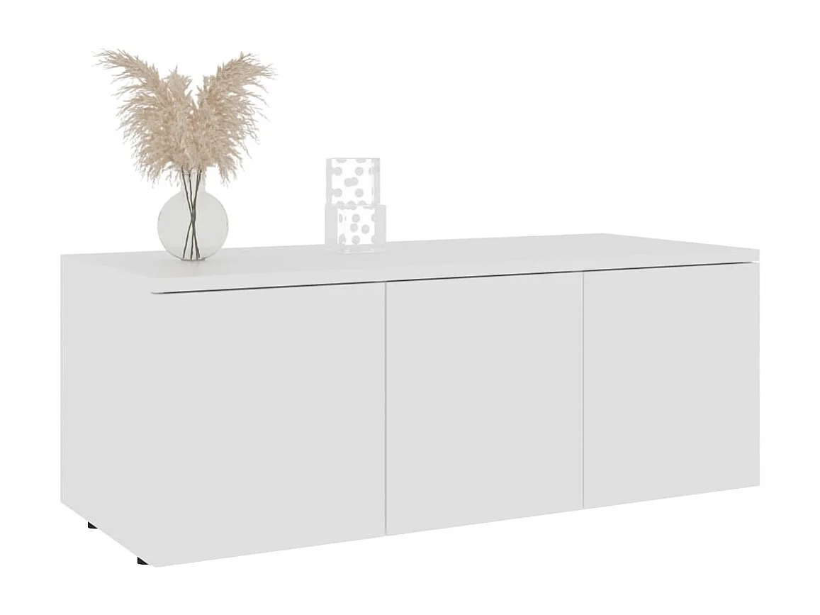 Meuble TV Blanc 80x34x30 cm Aggloméré