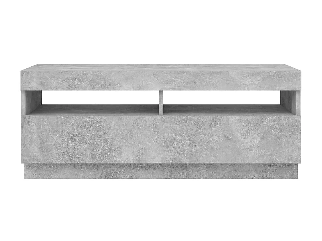 Meuble TV avec lumières LED gris béton 100x35x40 cm