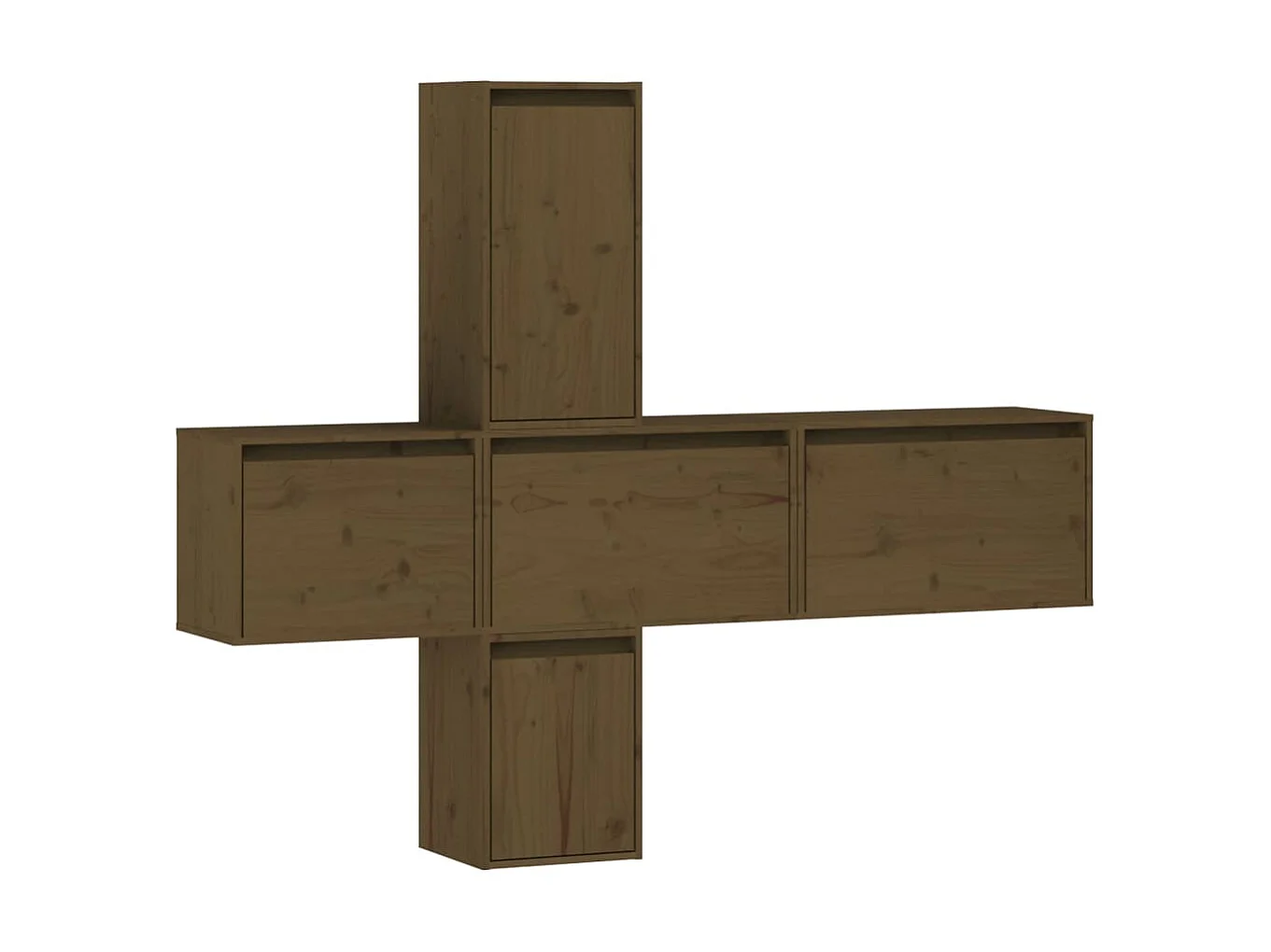 Meubles TV 5 pcs Marron miel Bois massif de pin