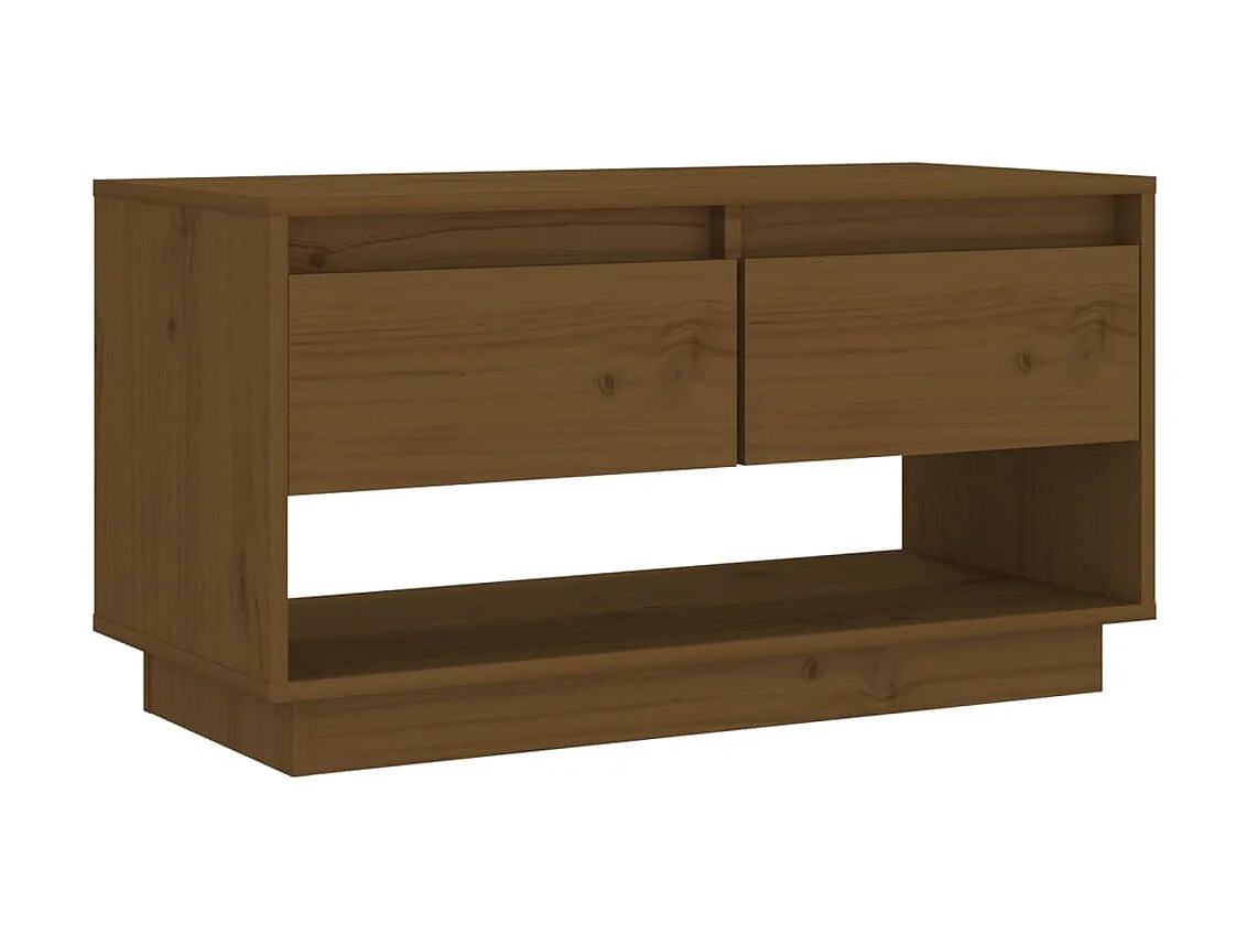 Meuble TV Marron miel 74x34x40 cm Bois de pin massif
