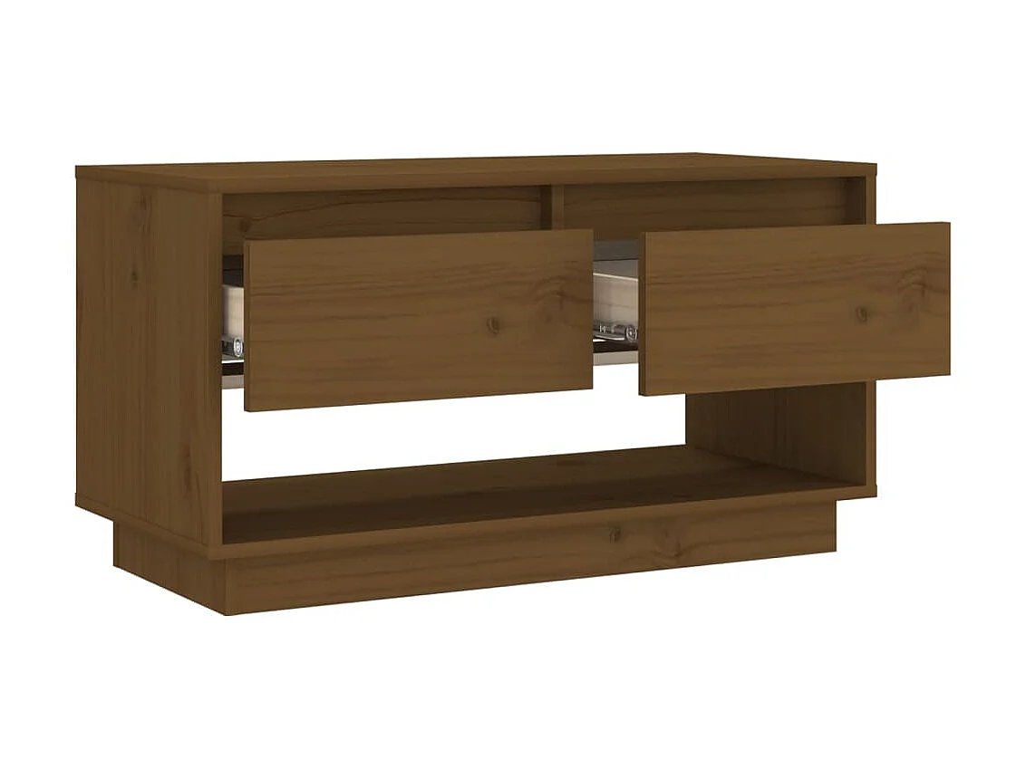 Meuble TV Marron miel 74x34x40 cm Bois de pin massif