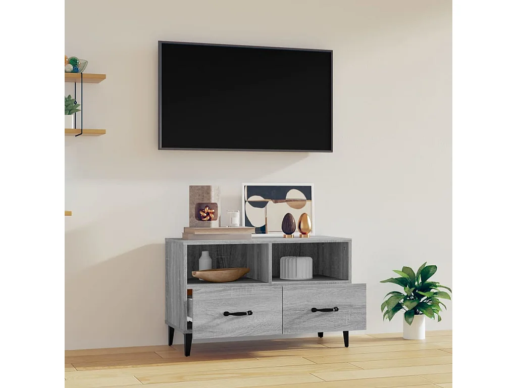 Meuble TV Sonoma gris 80x36x50 cm Bois d'ingénierie