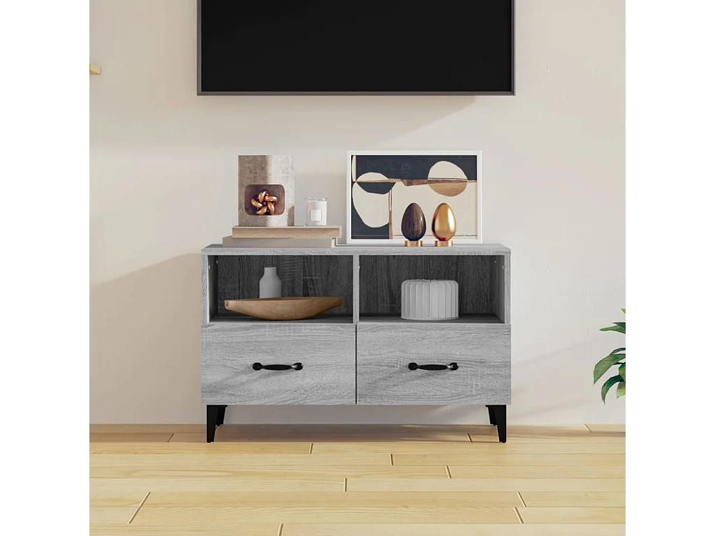 Meuble TV Sonoma gris 80x36x50 cm Bois d'ingénierie