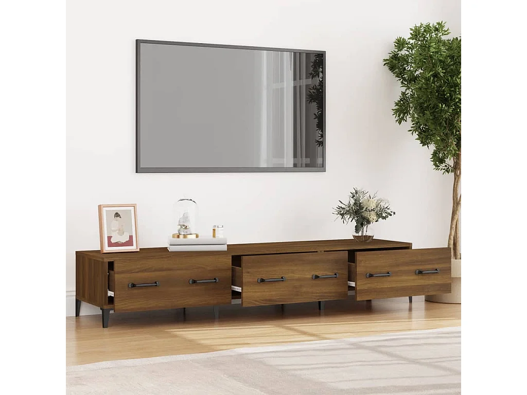 Meuble TV Chêne marron 150x34,5x30 cm Bois d'ingénierie