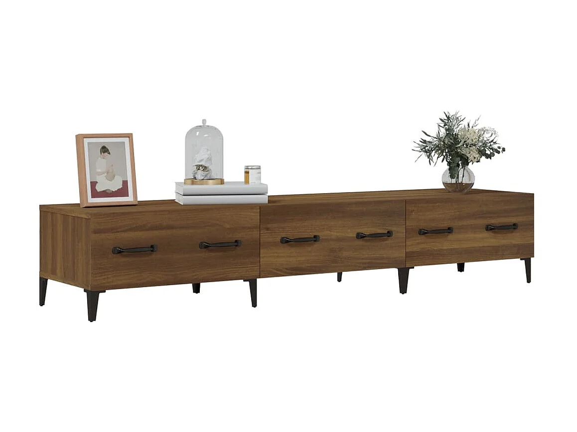 Meuble TV Chêne marron 150x34,5x30 cm Bois d'ingénierie