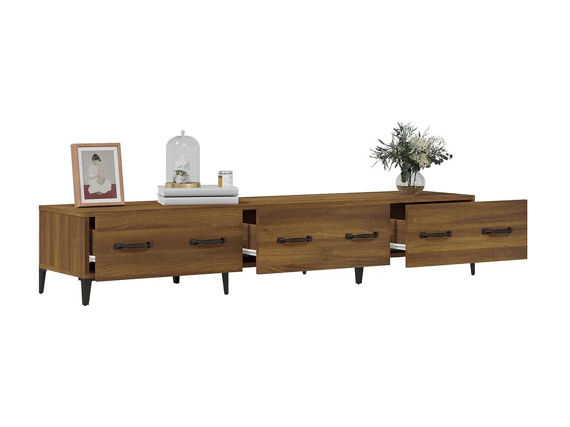 Meuble TV Chêne marron 150x34,5x30 cm Bois d'ingénierie