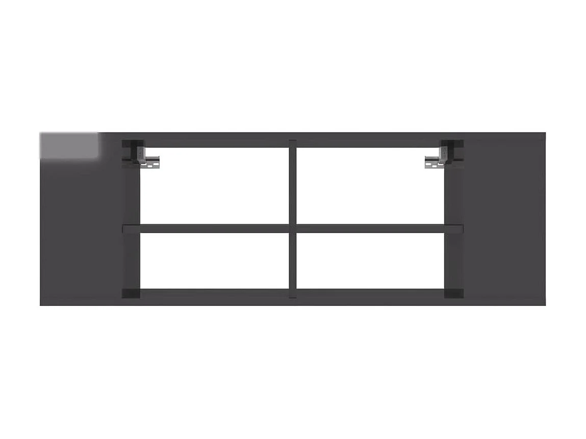 Meuble TV mural Gris brillant 102x35x35 cm Aggloméré